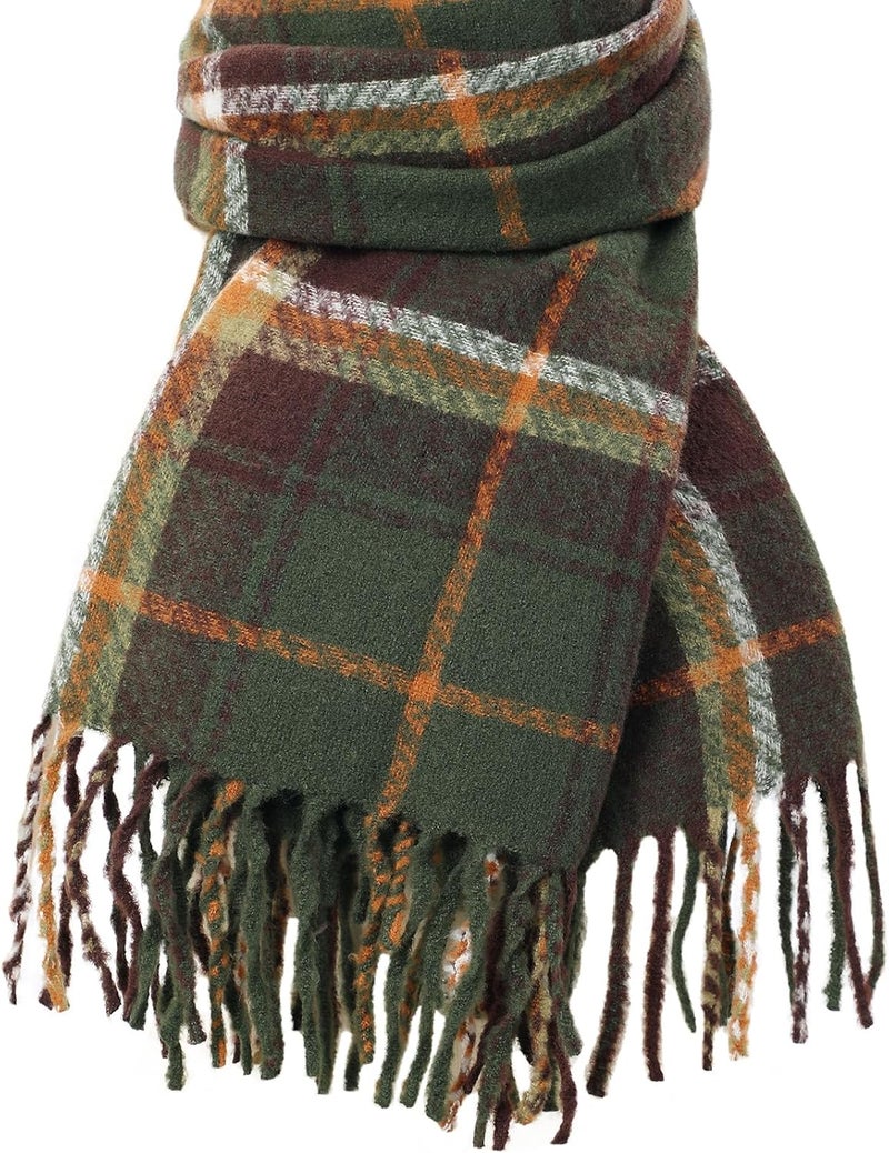Pleneal Winter Scarf for Women, Scottish Checked Scarf Cashmere Feel Christmas Long Oversized Fashion Scarfs - Image 1